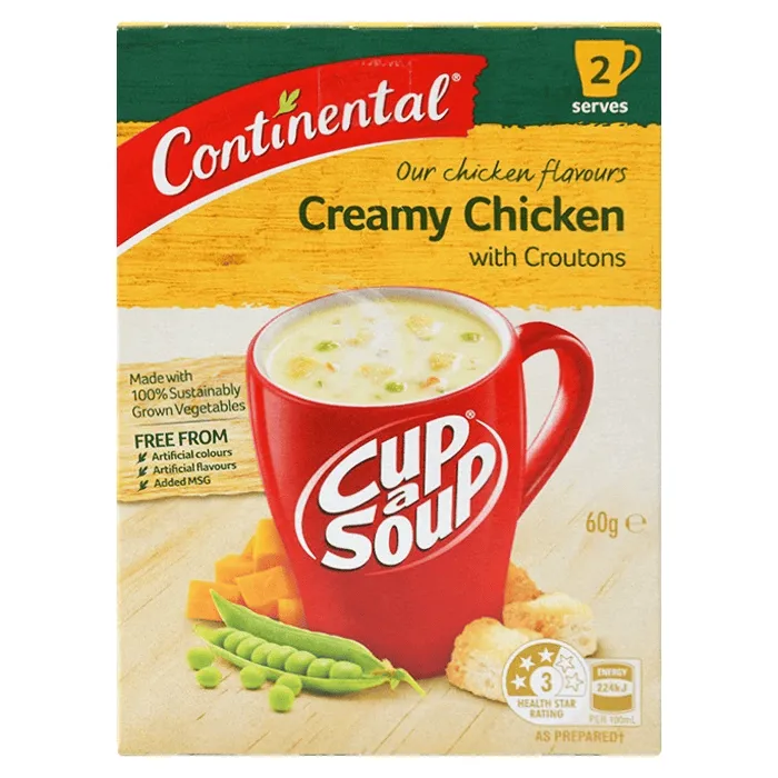 CONTINENTAL Creamy Chicken & Corn Soup with Crusty Bread 60g