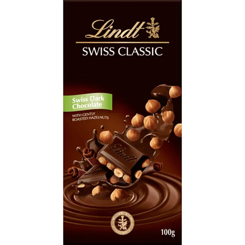 Lindt Tab Dark Hazelnut 100g Lindt Tab Dark Hazelnut 100g